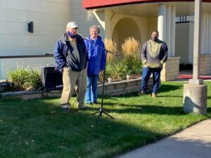 Black Empowerment Fund establishing donors Sam and Jean Skemp, with Shaundel Spivey looking on