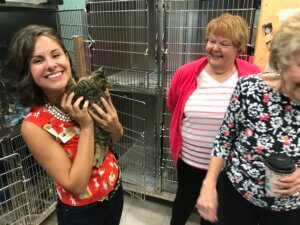 Jamie with a cute kitten! 