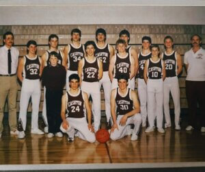 Photo of Chad Dull with his basketball team of many years ago demonstrates bonding social capital. But true social capital also requires bridging.